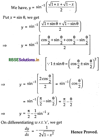 RBSE Class 12 Maths Important Questions Chapter 5 Continuity and Differentiability 37
