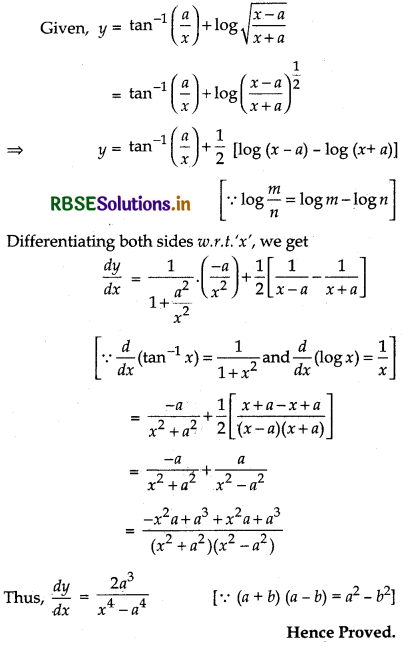 RBSE Class 12 Maths Important Questions Chapter 5 Continuity and Differentiability 39