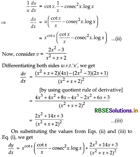 RBSE Class 12 Maths Important Questions Chapter 5 Continuity and Differentiability 42