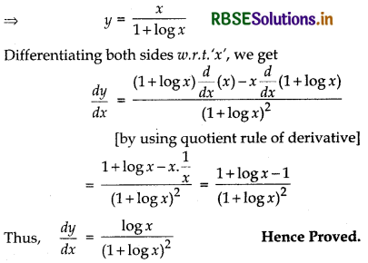 RBSE Class 12 Maths Important Questions Chapter 5 Continuity and Differentiability 43
