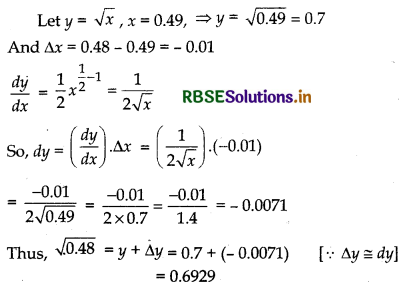 RBSE Class 12 Maths Important Questions Chapter 6 Application of Derivatives 21