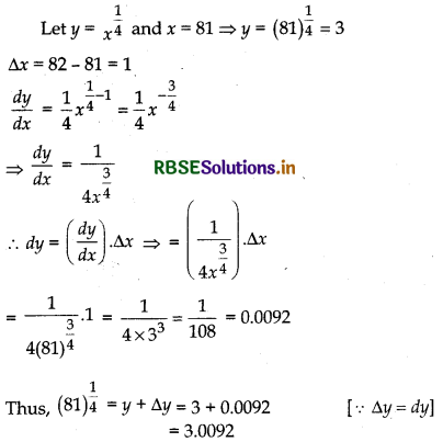 RBSE Class 12 Maths Important Questions Chapter 6 Application of Derivatives 22