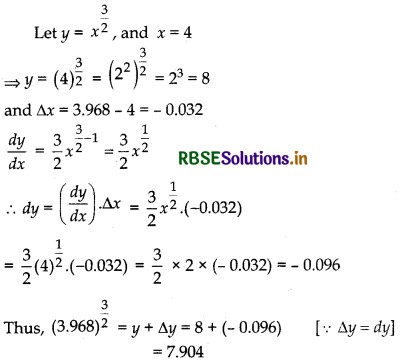 RBSE Class 12 Maths Important Questions Chapter 6 Application of Derivatives 24