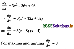 RBSE Class 12 Maths Important Questions Chapter 6 Application of Derivatives 26