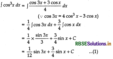 RBSE Class 12 Maths Important Questions Chapter 7 Integrals 10