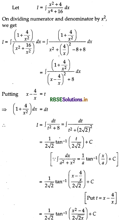 RBSE Class 12 Maths Important Questions Chapter 7 Integrals 11
