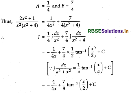 RBSE Class 12 Maths Important Questions Chapter 7 Integrals 25