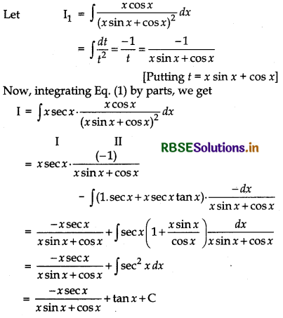 RBSE Class 12 Maths Important Questions Chapter 7 Integrals 27