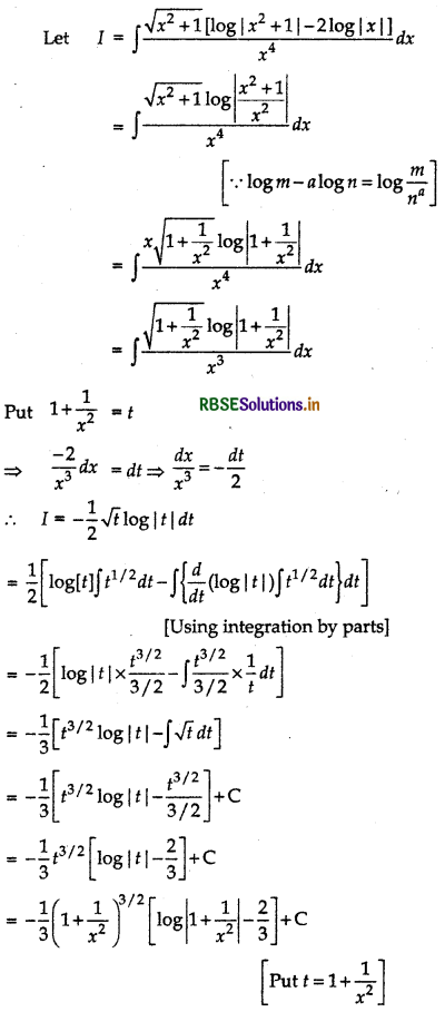 RBSE Class 12 Maths Important Questions Chapter 7 Integrals 29