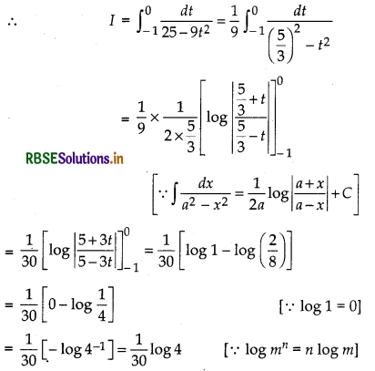 RBSE Class 12 Maths Important Questions Chapter 7 Integrals 42