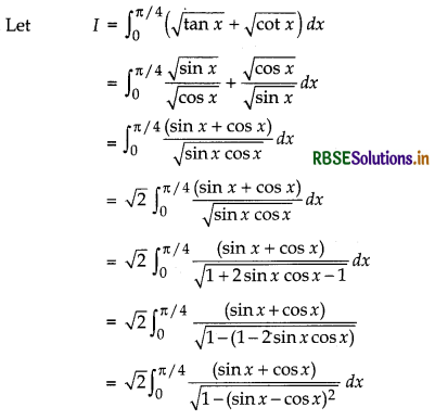 RBSE Class 12 Maths Important Questions Chapter 7 Integrals 43