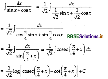 RBSE Class 12 Maths Important Questions Chapter 7 Integrals 7