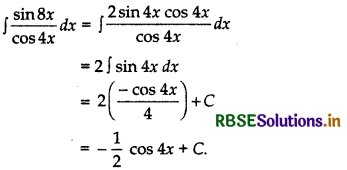 RBSE Class 12 Maths Important Questions Chapter 7 Integrals 8