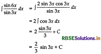 RBSE Class 12 Maths Important Questions Chapter 7 Integrals 9