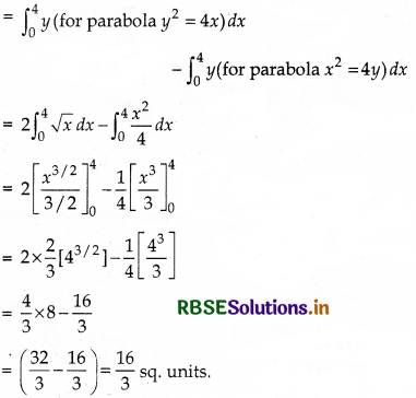 RBSE Class 12 Maths Important Questions Chapter 8 Application of Integrals 11