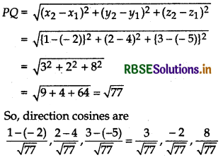 RBSE Class 12 Maths Important Questions Chapter 11 Three Dimensional Geometry 1