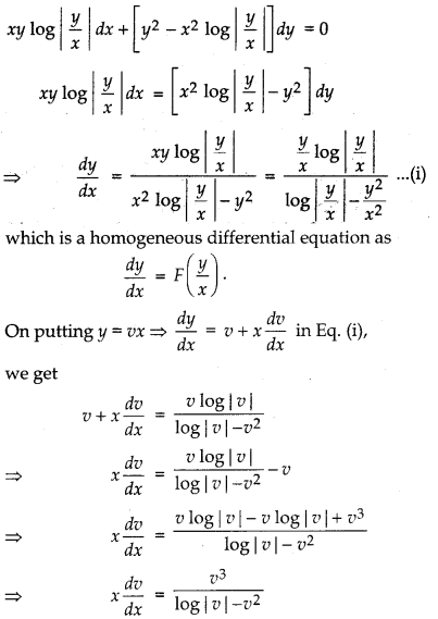RBSE Class 12 Maths Important Questions Chapter 9 Differential Equations 12