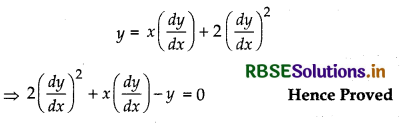 RBSE Class 12 Maths Important Questions Chapter 9 Differential Equations 3