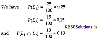 RBSE Class 12 Maths Important Questions Chapter 13 Probability 1