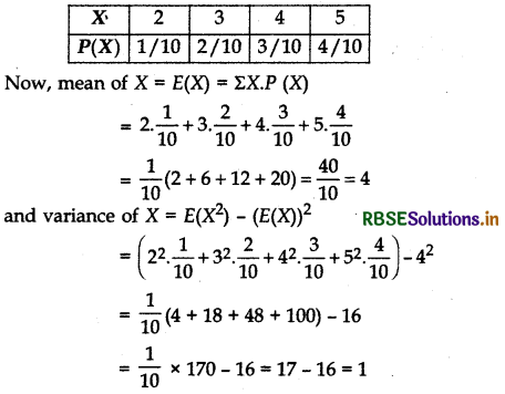 RBSE Class 12 Maths Important Questions Chapter 13 Probability 15
