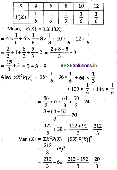 RBSE Class 12 Maths Important Questions Chapter 13 Probability 17