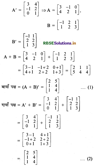 RBSE Solutions for Class 12 Maths Chapter 3 आव्यूह Ex 3.3 4
