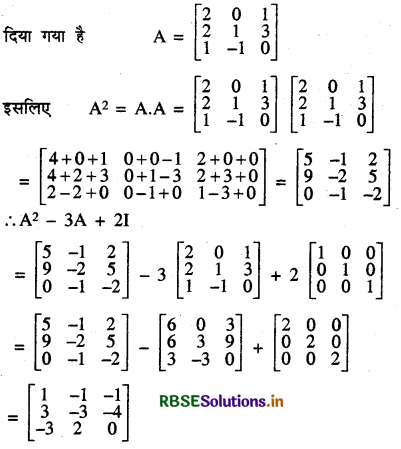 RBSE Class 12 Maths Important Questions Chapter 3 आव्यूह 10