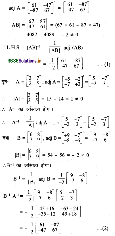 RBSE Solutions for Class 12 Maths Chapter 4 सारणिक Ex 4.5 13