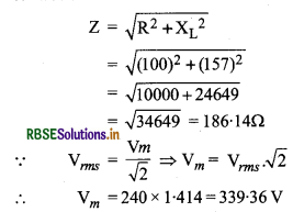 RBSE Solutions for Class 12 Physics Chapter 7 प्रत्यावर्ती धारा 12