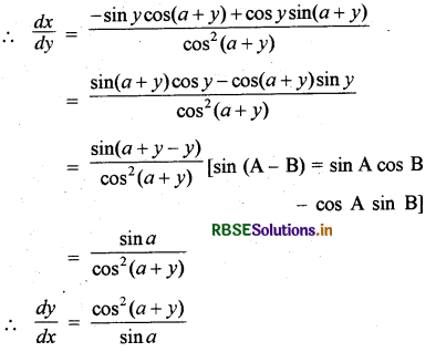 RBSE Solutions for Class 12 Maths Chapter 5 सांतत्य तथा अवकलनीयता विविध प्रश्नावली 12