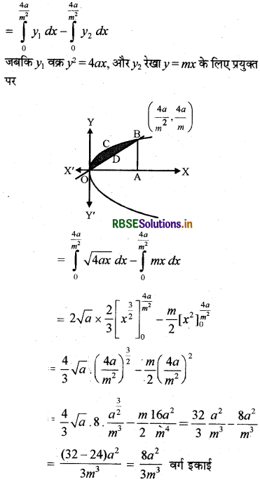 RBSE Solutions for Class 12 Maths Chapter 8 समाकलनों के अनुप्रयोग विविध प्रश्नावली 10