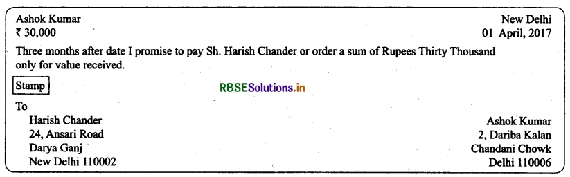 RBSE Solutions for Class 11 Accountancy Chapter 8 Bill of Exchange 1