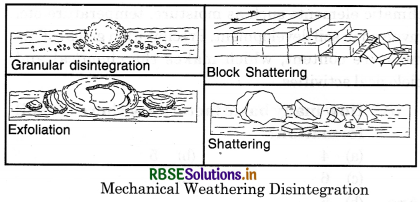RBSE Class 11 Geography Important Questions Chapter 6 Geomorphic Processes 4