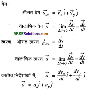 RBSE Class 11 Physics Notes Chapter 4 समतल में गति 2