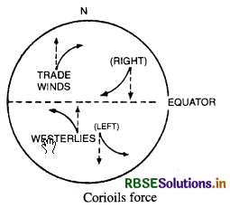 RBSE Class 11 Geography Important Questions Chapter 10 Atmospheric Circulation and Weather Systems 1