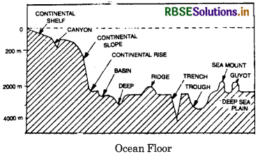 RBSE Class 11 Geography Important Questions Chapter 13 Water (Oceans) 1