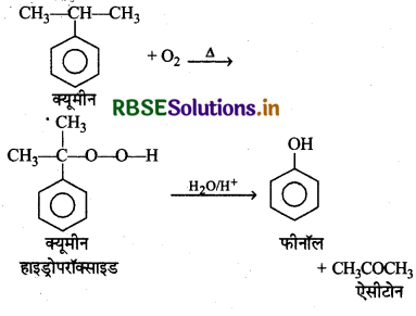 RBSE Class 12 Chemistry Important Questions Chapter 11 ऐल्कोहॉल, फीनॉल एवं ईथर 83