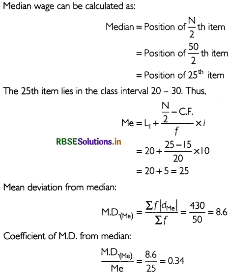RBSE Class 11 Economics Important Questions Chapter 6 Measures of Dispersion 17