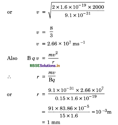 RBSE Solutions for Class 12 Physics Chapter 4 Moving Charges and Magnetism 8