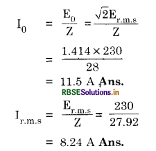 RBSE Solutions for Class 12 Physics Chapter 7 Alternating Current 8