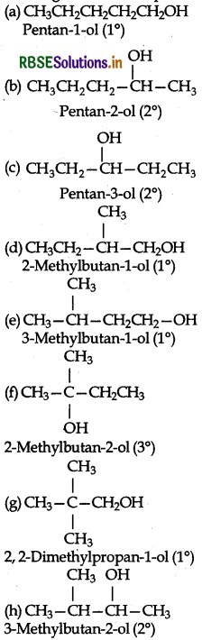 RBSE Solutions for Class 12 Chemistry Chapter 11 Alcohols, Phenols and Ethers 31-1
