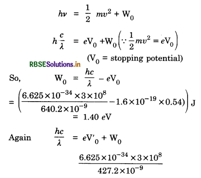 RBSE Solutions for Class 12 Physics Chapter 11 Dual Nature of Radiation and Matter 12