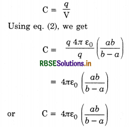 RBSE Class 12 Physics Important Questions Chapter 2 Electrostatic Potential and Capacitance 74