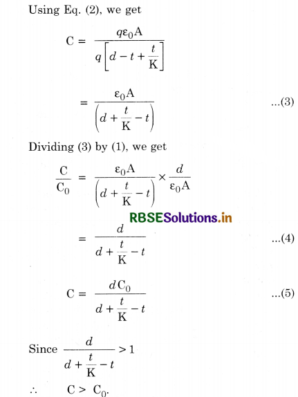 RBSE Class 12 Physics Important Questions Chapter 2 Electrostatic Potential and Capacitance 86