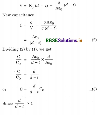 RBSE Class 12 Physics Important Questions Chapter 2 Electrostatic Potential and Capacitance 88