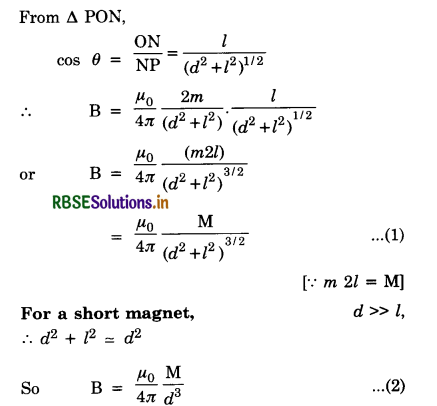 RBSE Class 12 Physics Important Questions Chapter 5 Magnetism and Matter 26