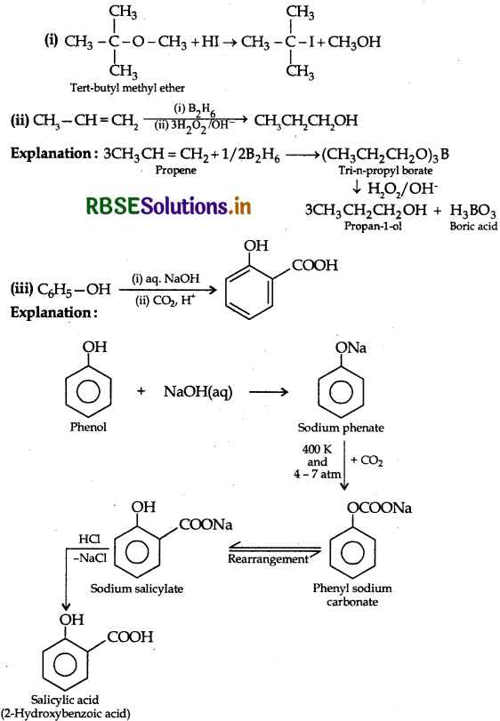 RBSE Class 12 Chemistry Important Questions Chapter 11 Alcohols, Phenols and Ethers96
