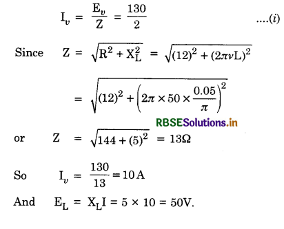RBSE Class 12 Physics Important Questions Chapter 7 Alternating Current 63
