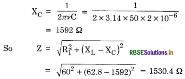 RBSE Class 12 Physics Important Questions Chapter 7 Alternating Current 65
