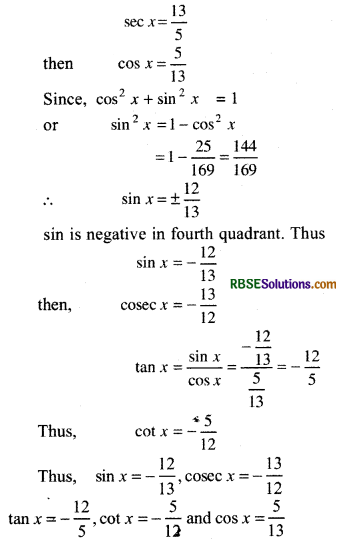 RBSE Solutions for Class 11 Maths Chapter 3 Trigonometric Functions Ex 3.2 4